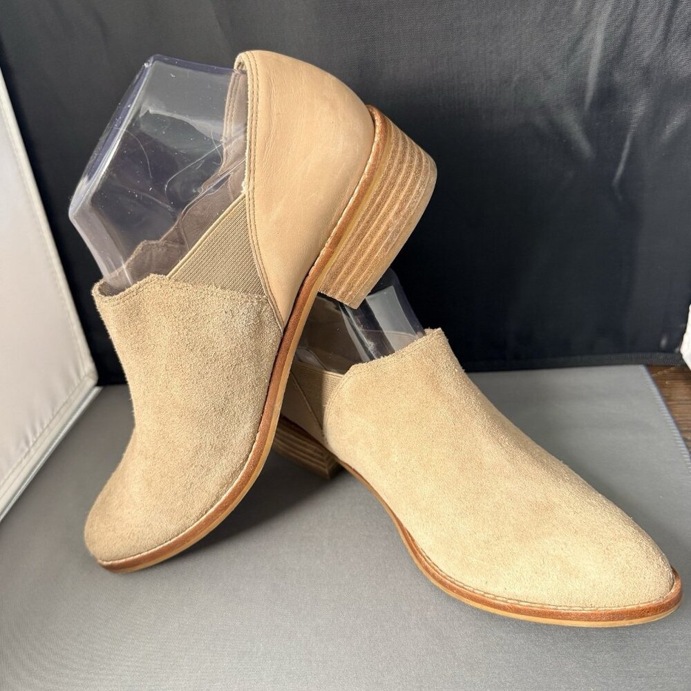 Aldo Women's Aucoin Loafers Shootie Size 7.5 Beige Suede Stacked Heel - Picture 3 of 6